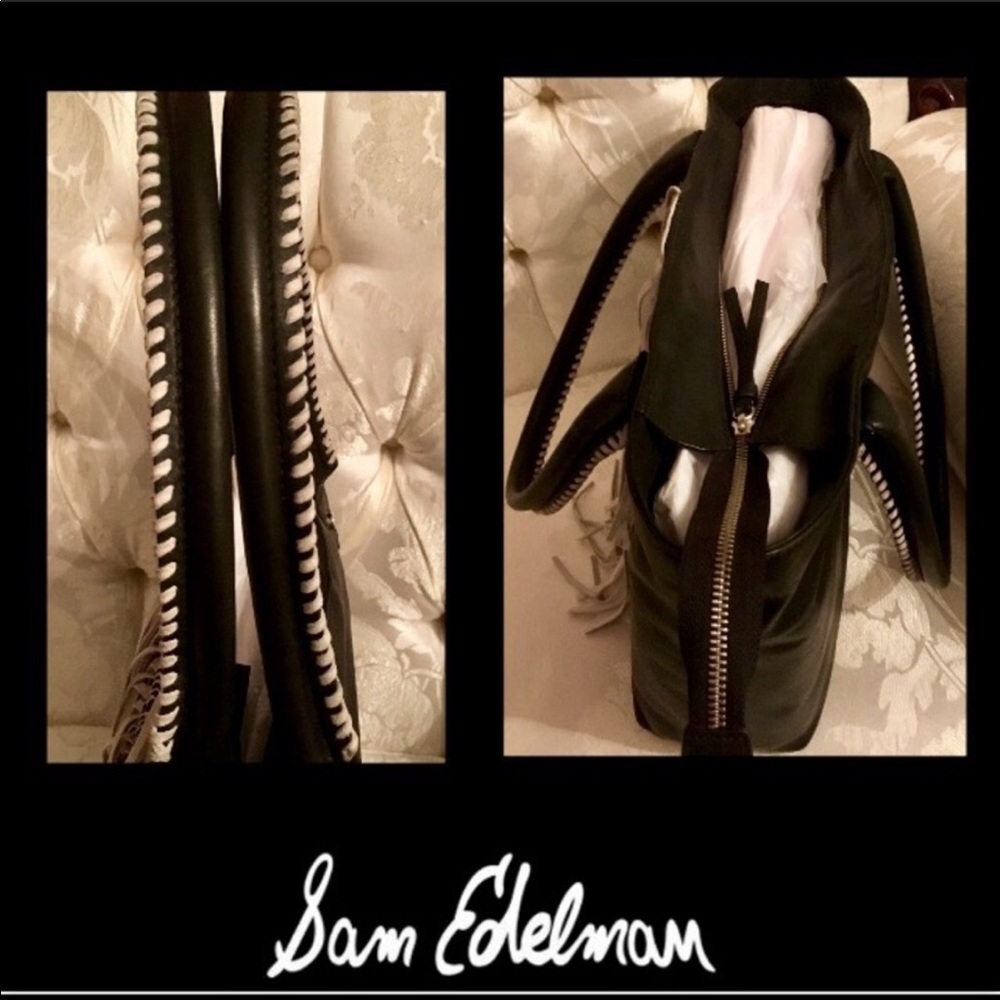 SAM EDELMAN SUEDE LEATHER FRINGE TOTE DISCONTINUED - Picture 6 of 9